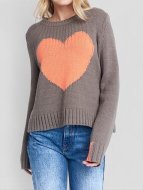 Lisa Todd Mad Love Heart Sweater Crewneck Knit Cozy Pullover Size S